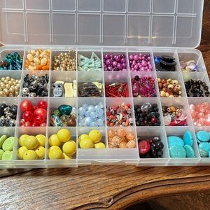 Lot #1 beads & storage box